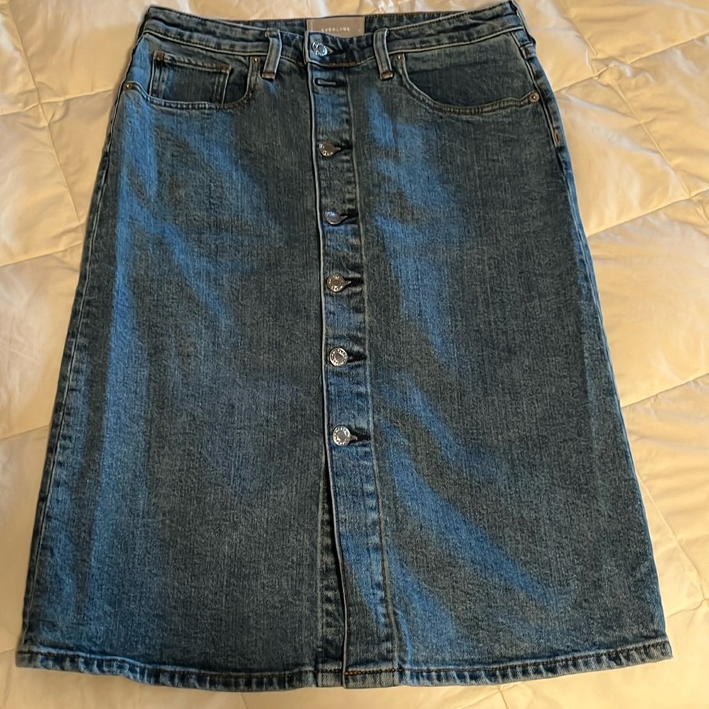 Everlane Denim Pencil Skirt - Blue